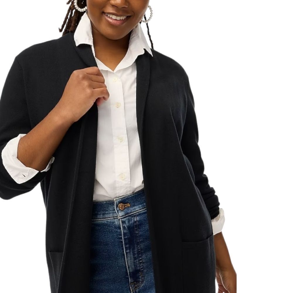NWT J. Crew Chelsea Sweater Blazer Jacket BA866 women's‎ sz M in Black NEW - Picture 3 of 9